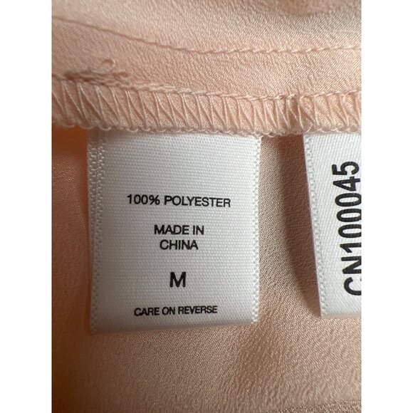 New York & Company Peach Sleeveless Embellished Bow Tie Blouse Medium - Picture 5 of 14